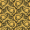 Miniatyrbild 1 av 6: Non woven-tapet barock Profhome 935834-GU texturerad glansigt mönster matt bakgrund färg guld svart 7,04 m2