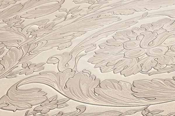 Non woven-tapet barock Profhome 935835-GU texturerad glansigt mönster matt bakgrund färg silver grädde brun 7,04 m2