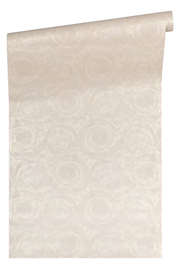 Non woven-tapet barock Profhome 935835-GU texturerad glansigt mönster matt bakgrund färg silver grädde brun 7,04 m2