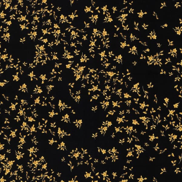 Non woven-tapet blomster Profhome 935854-GU lätt texturerad glansigt färg svart guld 7,04 m2