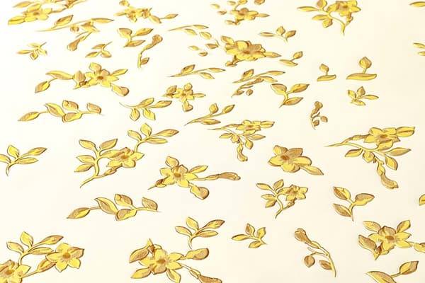 Ikke-vævet tapet blomster Profhome 935855-gu lidt tekstureret blank mønster mat baggrund färg gylden gul beige 7,04 m2