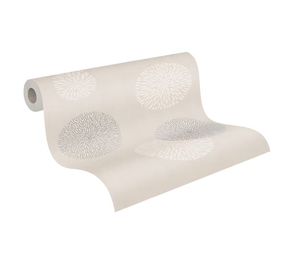 Non woven-tapet geometrisk Profhome 937912-GU texturerad matt färg beige silver grädde 5,33 m2