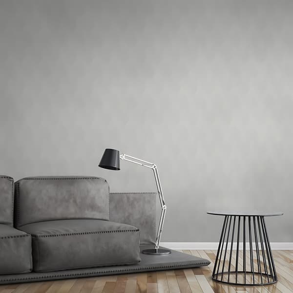 Övermålningsbar tapet romboidmönster Profhome 938731-GU texturerad matt färg vit 26,5 m2