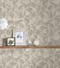 Miniatyrbild 7 av 8: Textiltapet barock Profhome 954901-GU texturerad matt färg beige silver 5,33 m2