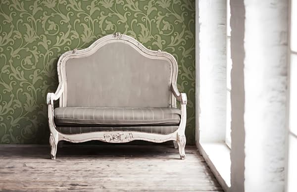 Textiltapet barock Profhome 954904-GU texturerad matt färg grön oliv grön guld 5,33 m2