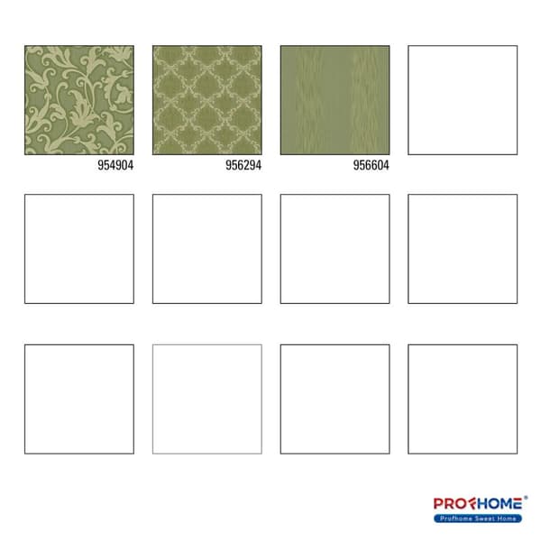 Textiltapet barock Profhome 954904-GU texturerad matt färg grön oliv grön guld 5,33 m2