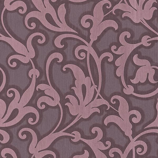 Textiltapet barock Profhome 954905-GU texturerad matt färg violett pärla björnbär 5,33 m2