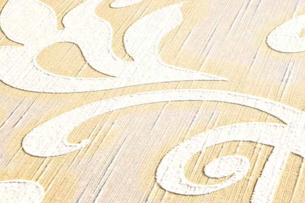Tekstiltapet barok Profhome 954907-gu tekstureret mat färg fløde beige guld 5,33 m2