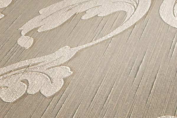 Textiltapet barock Profhome 956281-GU texturerad matt färg beige 5,33 m2