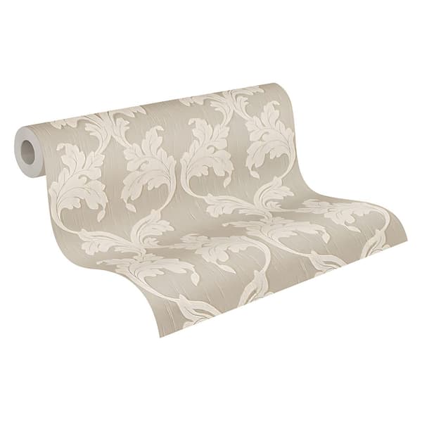 Textiltapet barock Profhome 956281-GU texturerad matt färg beige 5,33 m2