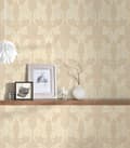Miniatyrbild 7 av 8: Textiltapet barock Profhome 956282-GU texturerad matt färg beige gul 5,33 m2