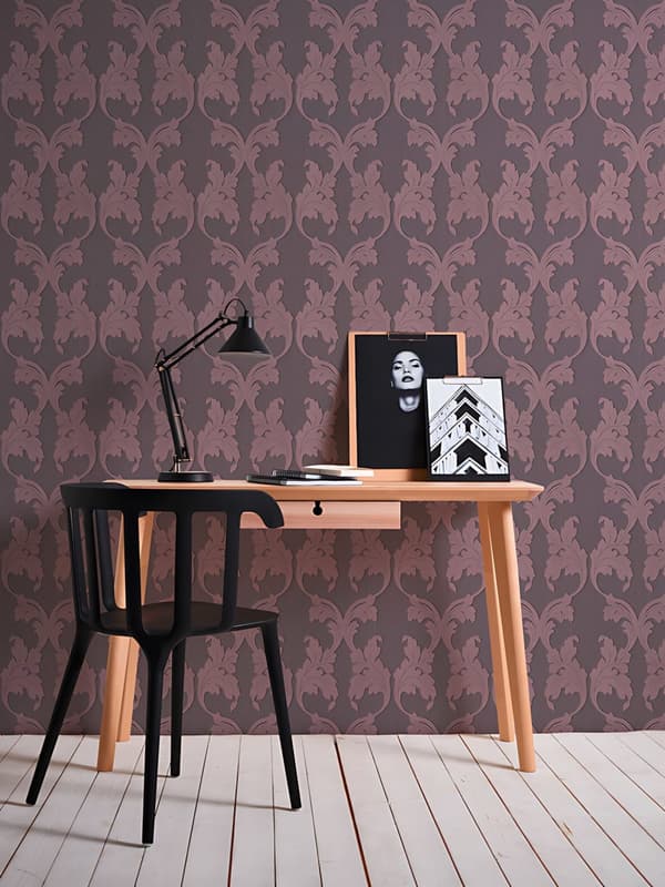 Tekstiltapet barok Profhome 956285-gu tekstureret mat färg violet 5,33 m2