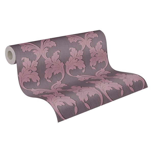 Tekstiltapet barok Profhome 956285-gu tekstureret mat färg violet 5,33 m2