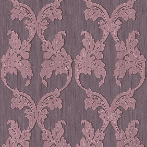 Tekstiltapet barok Profhome 956285-gu tekstureret mat färg violet 5,33 m2