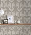Pikkukuva 7 / 8: Tekstiilitapetti Barokki Profhome 956286-GU rakenteellinen matta färg harmaa beige 5,33 m2