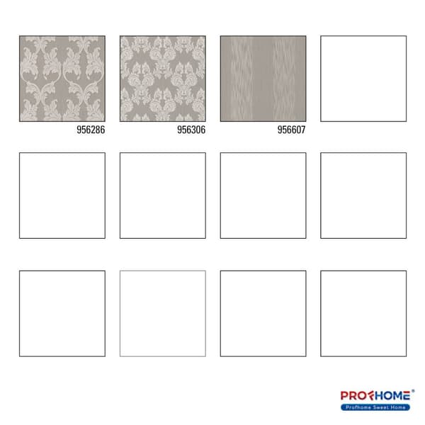 Textiltapet barock Profhome 956286-GU texturerad matt färg grå beige 5,33 m2