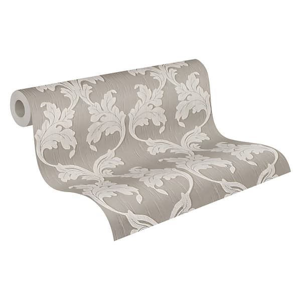 Tekstiilitapetti Barokki Profhome 956286-GU rakenteellinen matta färg harmaa beige 5,33 m2