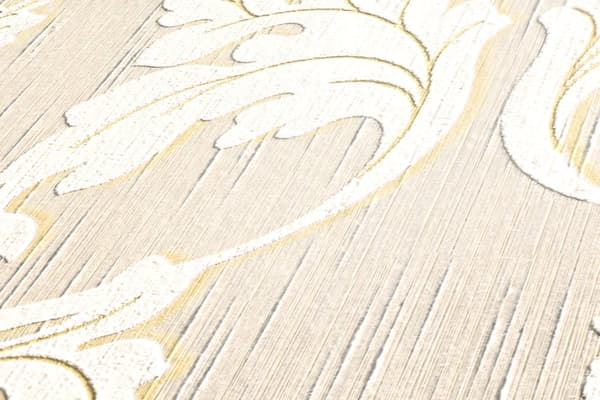 Tekstiltapet barok Profhome 956287-gu tekstureret mat färg beige creme guld 5,33 m2