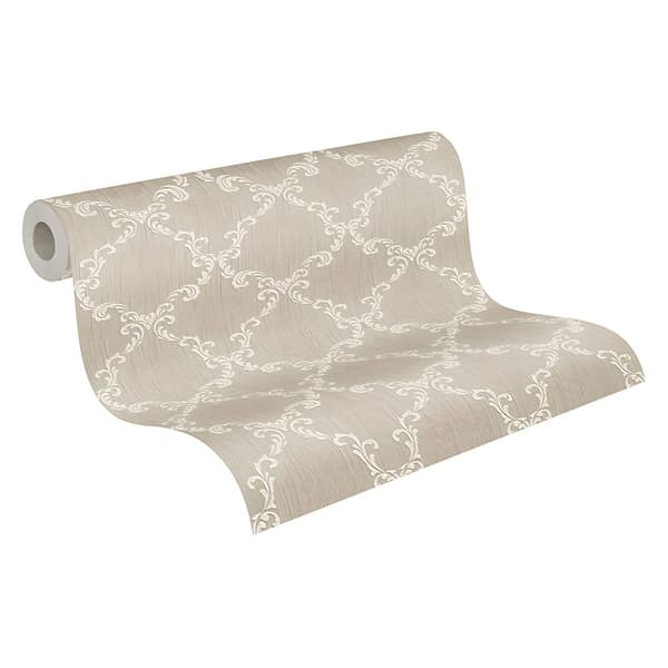 Textiltapet barock Profhome 956291-GU texturerad matt färg beige 5,33 m2