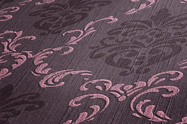 Tekstiltapet barok Profhome 956295-gu tekstureret mat färg violet 5,33 m2