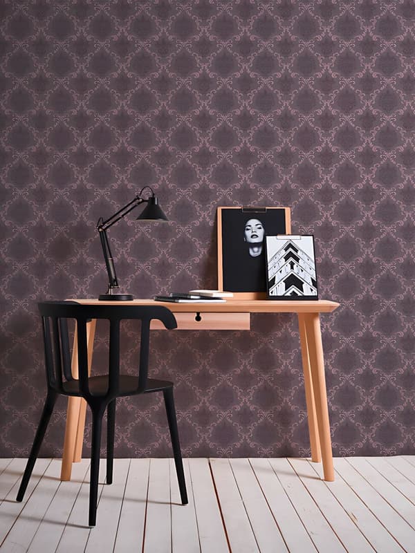Tekstiltapet barok Profhome 956295-gu tekstureret mat färg violet 5,33 m2