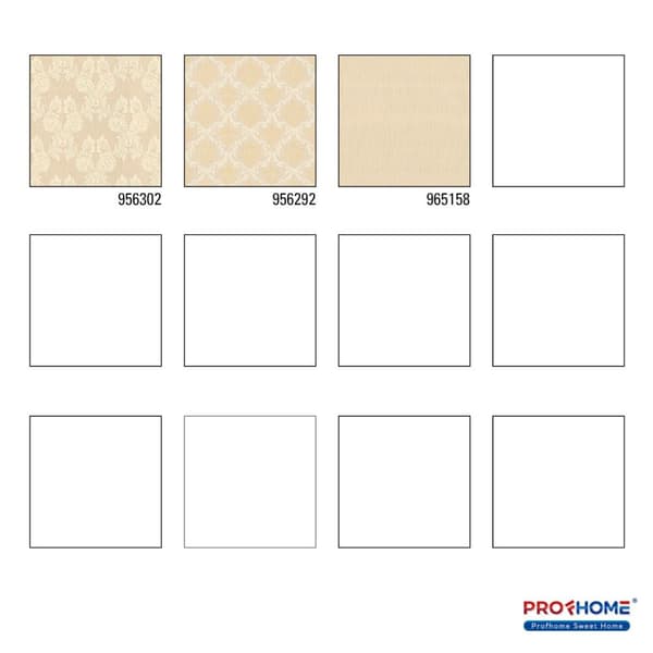 Textiltapet barock Profhome 956302-GU texturerad matt färg beige gul 5,33 m2