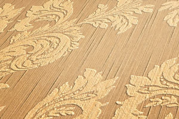 Textiltapet barock Profhome 956303-GU texturerad matt färg orange beige 5,33 m2