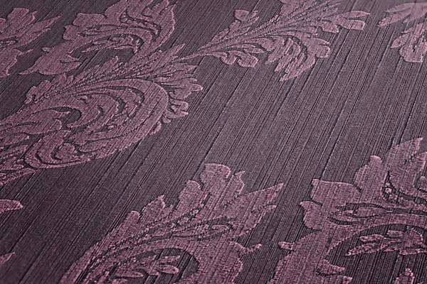Textiltapet barock Profhome 956305-GU texturerad matt färg violett 5,33 m2