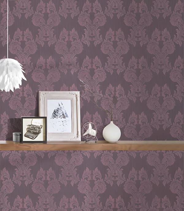 Textiltapet barock Profhome 956305-GU texturerad matt färg violett 5,33 m2