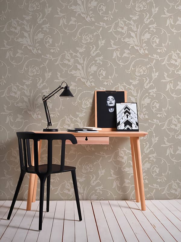 Textiltapet Blommig Profhome 956331-GU texturerad matt färg beige 5,33 m2
