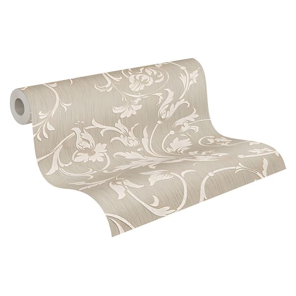 Textiltapet Blommig Profhome 956331-GU texturerad matt färg beige 5,33 m2