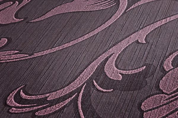 Tekstiltapet blomstret Profhome 956335-gu tekstureret mat färg violet 5,33 m2