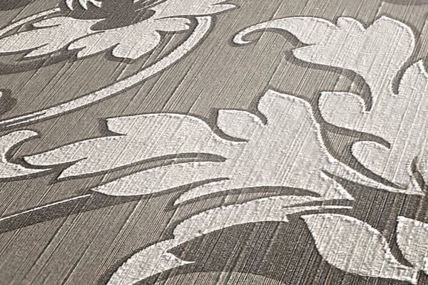 Textiltapet Blommig Profhome 956336-GU texturerad matt färg grå beige 5,33 m2
