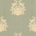 Miniatyrbild 1 av 4: Non woven-tapet ornament Profhome 958612-GU lätt texturerad matt färg grön guld 7,04 m2
