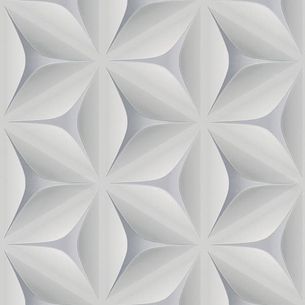 Non woven-tapet Blommig Profhome 960421-GU lätt texturerad matt färg grå 5,33 m2