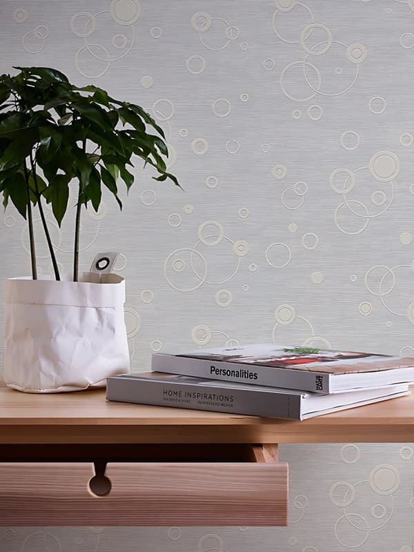 Övermålningsbar tapet geometrisk Profhome 960610-GU texturerad matt färg vit 5,33 m2