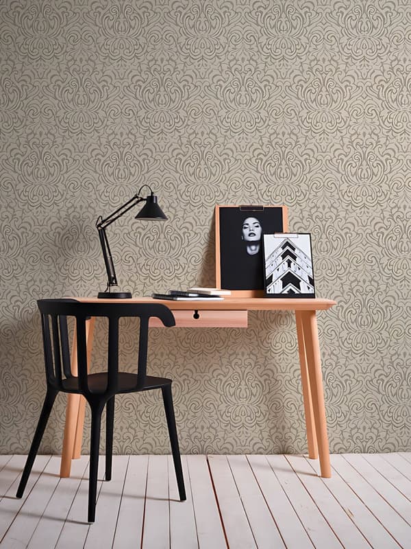 Tekstiltapet Profhome 961931-gu tekstureret mat färg beige brun 5,33 m2