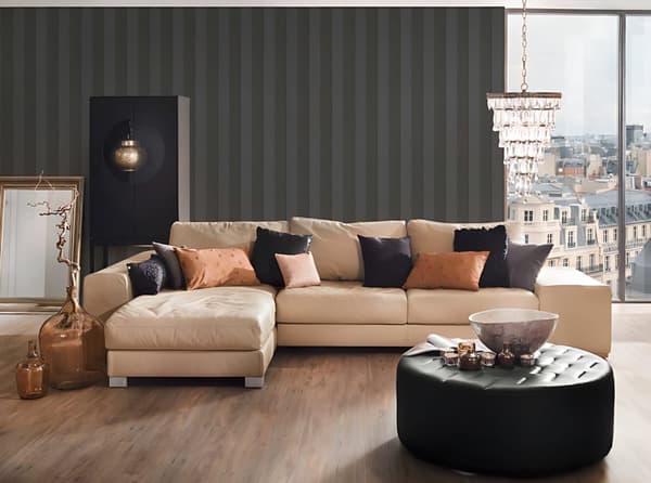 Textiltapet tyg utseende Profhome 961944-GU texturerad matt färg brun grå 5,33 m2