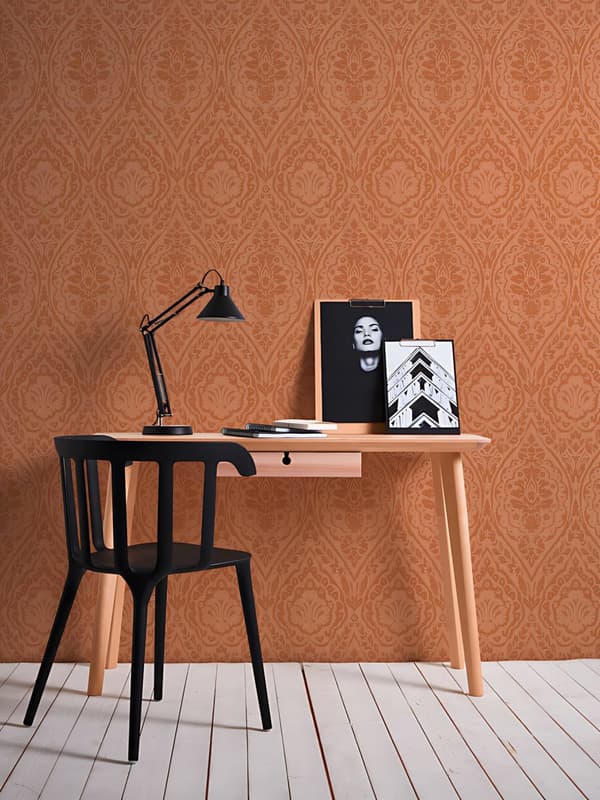 Tekstiltapet Profhome 961952-gu tekstureret mat färg orange rød 5,33 m2