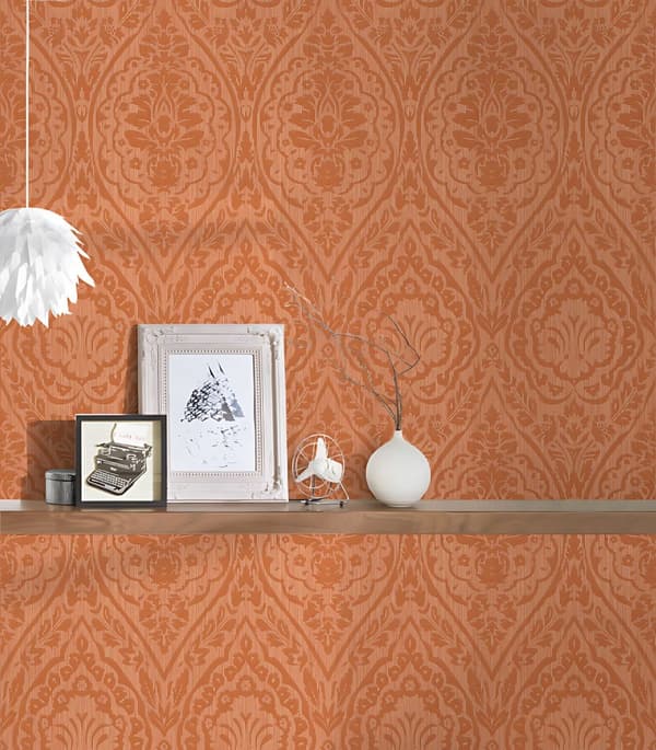 Tekstiltapet Profhome 961952-gu tekstureret mat färg orange rød 5,33 m2