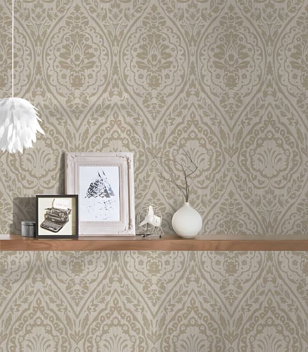 Textiltapet tyg utseende Profhome 961956-GU texturerad matt färg brun beige 5,33 m2