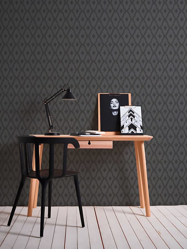 Textiltapet tyg utseende Profhome 961975-GU texturerad matt färg grå svart 5,33 m2