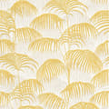 Miniatyrbild 1 av 8: Textiltapet tyg utseende Profhome 961982-GU texturerad matt färg guld gul vit 5,33 m2