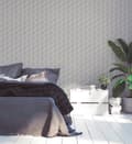 Miniatyrbild 5 av 8: Non woven-tapet geometrisk Profhome 962551-GU lätt texturerad glittrande färg beige 5,33 m2