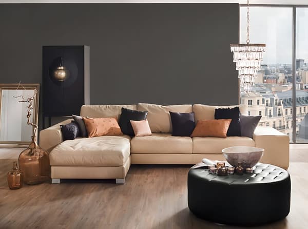 Textiltapet tyg utseende Profhome 968524-GU texturerad matt färg svart mörkgrå 5,33 m2