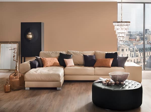 Textiltapet tyg utseende Profhome 968562-GU texturerad matt färg orange lax orange 5,33 m2