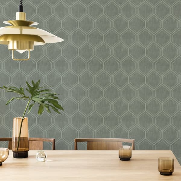 Superfresco Easy - Non-woven tapet - Hexagon Green - 10mx53cm