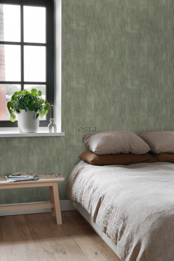 ESTAhome tapet beton-look olivengrønt 0,53 x 10,05 m
