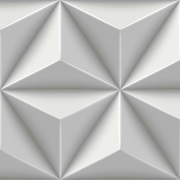 Origin Wallcoverings tapet 3D grafik lysegråt 0,53 x 10,05 m