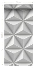 Miniatyrbillede 8 af 8: Origin Wallcoverings tapet 3D grafik lysegråt 0,53 x 10,05 m